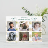 Weihnachten Französisch Horn Gold Confetti & 6 Fot (Stehend Vorderseite)