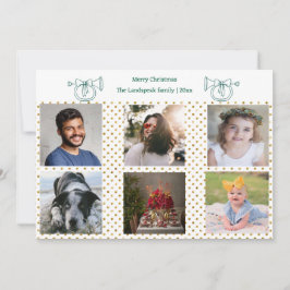 Weihnachten Französisch Horn Gold Confetti & 6 Fot