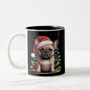Weihnachten Französische Bulldogge Liebhaber Hunde Zweifarbige Tasse