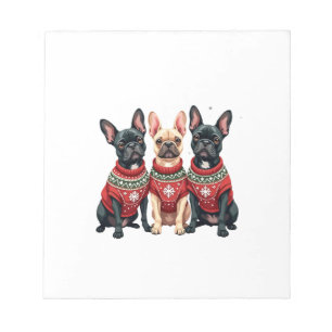 Weihnachten Französische Bulldoggen Xmas Französis Notizblock
