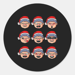 Weihnachten Frau Claus Faces Fun Boys Girls Kinder Runder Aufkleber