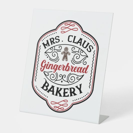 Weihnachten Frau Claus gingerbrot Bäckerei Sockelschild (Vorderseite)