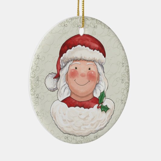 Weihnachten Frau Santa Claus - SRF Keramik Ornament (Rechts)