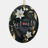 Weihnachten Frau Wedding White Floral Wreath Keramik Ornament (Rechts)