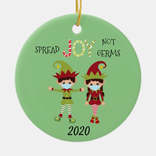 Weihnachten Freude nicht Germs Elf 2020 Keramik Ornament (Vorne)