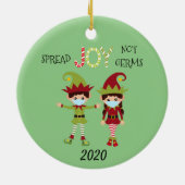 Weihnachten Freude nicht Germs Elf 2020 Keramik Ornament (Hinten)