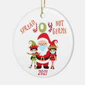 Weihnachten Freude nicht Germs Elf Santa 2021 Keramik Ornament (Links)