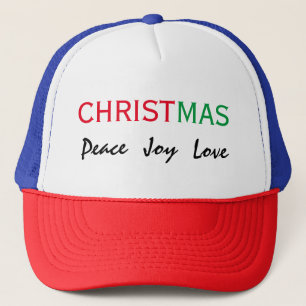 WEIHNACHTEN FRIEDEN FREUDE LIEBE TYPOGRAPHIE TRUCKERKAPPE