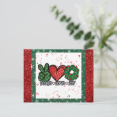 Weihnachten Frieden Liebe Freude Postkarte (Stehend Vorderseite)