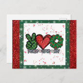 Weihnachten Frieden Liebe Freude Postkarte (Vorne/Hinten)