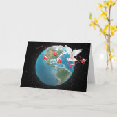 Weihnachten Frieden Taube auf der Welt Karte (Gelbe Blume)