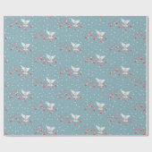 Weihnachten Frieden Taube auf Schneeflocken Geschenkpapier (Flach)