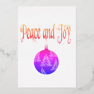 Weihnachten Frieden und Freude Folien Feiertagskarte