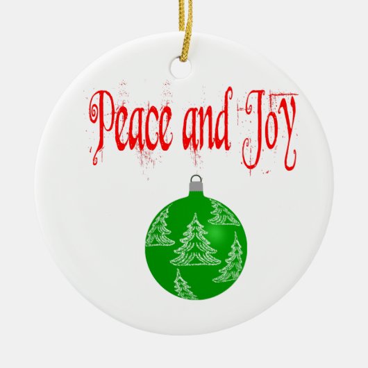 Weihnachten Frieden und Freude Keramik Ornament (Vorne)
