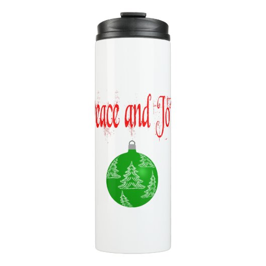 Weihnachten Frieden und Freude Thermosbecher (Vorderseite)