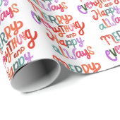 Weihnachten froh alles glücklich immer modern geschenkpapier (Rolleneckpunkt)