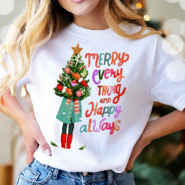 Weihnachten froh alles glücklich immer modern T-Shirt