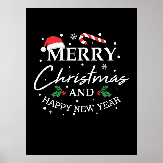 Weihnachten froh und glücklich Neues Jahr Poster (Vorne)