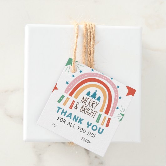 Weihnachten froh und hell Danke Geschenkanhänger (Beispiel)