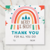 Weihnachten froh und hell Danke Geschenkanhänger (Vorderseite)