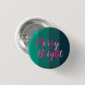 Weihnachten froh und hell Grün Rosa Button (Vorne & Hinten)
