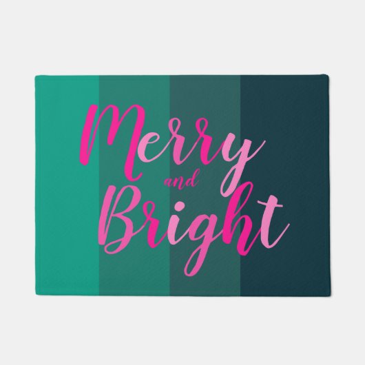 Weihnachten froh und hell Grün Rosa Fußmatte (Vorderseite)