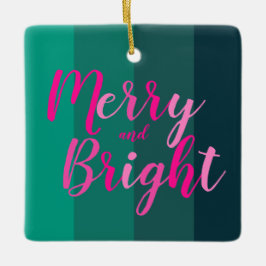 Weihnachten froh und hell Grün Rosa Keramikornament