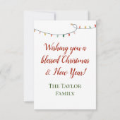 Weihnachten froh und hell Heilige Nacht Rot & Grün Mitteilungskarte (Rückseite)