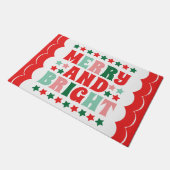 Weihnachten froh und hell Moderne kühne rosa Rot Fußmatte (Schrägansicht)