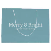 Weihnachten froh und hell Personalisiert Große Geschenktüte (Rückseite)