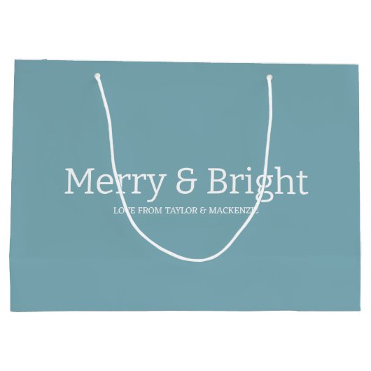 Weihnachten froh und hell Personalisiert Große Geschenktüte (Rückseite)