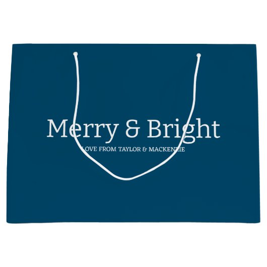 Weihnachten froh und hell Personalisiert Große Geschenktüte (Vorderseite)