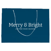 Weihnachten froh und hell Personalisiert Große Geschenktüte (Rückseite)