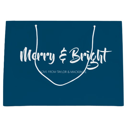 Weihnachten froh und hell Personalisiert Große Geschenktüte (Vorderseite)