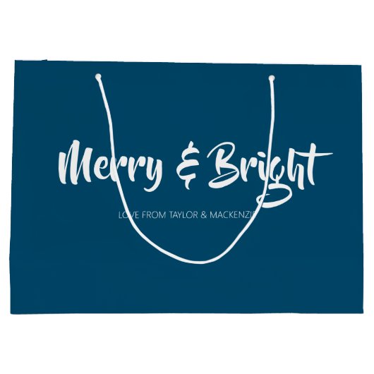 Weihnachten froh und hell Personalisiert Große Geschenktüte (Rückseite)