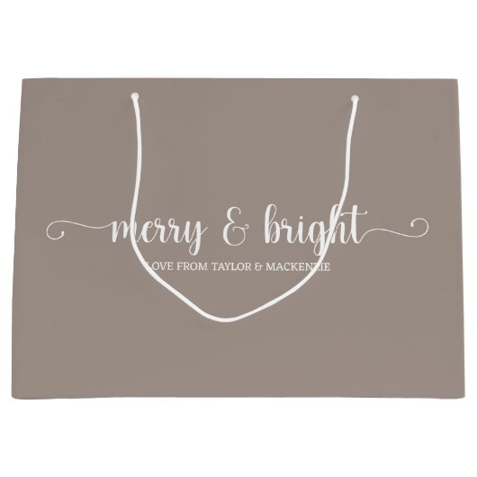 Weihnachten froh und hell Personalisiert Große Geschenktüte (Vorderseite)