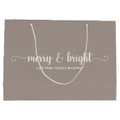 Weihnachten froh und hell Personalisiert Große Geschenktüte (Rückseite)