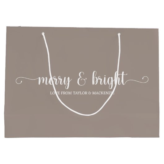 Weihnachten froh und hell Personalisiert Große Geschenktüte (Rückseite)