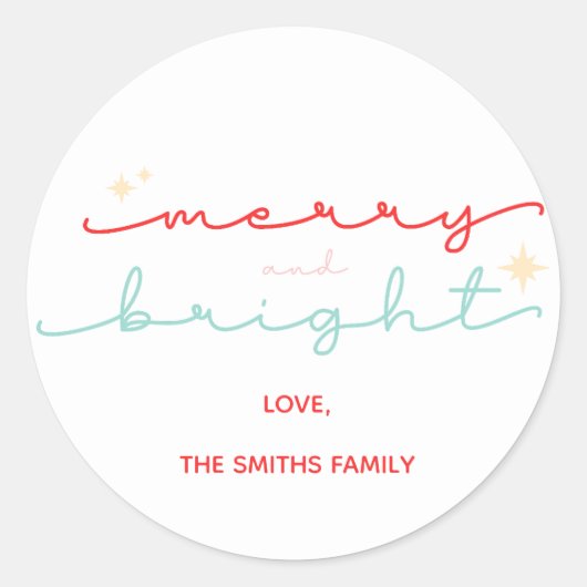 Weihnachten froh und hell rosa rot runder aufkleber (Vorderseite)