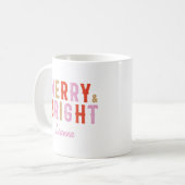 Weihnachten froh und hell Rosa und Rot Kaffeetasse (Vorderseite Links)