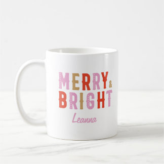 Weihnachten froh und hell Rosa und Rot Kaffeetasse