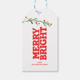 Weihnachten froh und hell rot geschenkanhänger