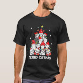 Weihnachten frohe Catmas Tree Funny Xmas Cat Lover T-Shirt (Vorderseite)