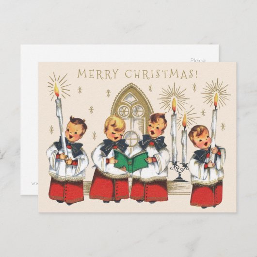 Weihnachten frohe Chöre singen Carolen CC1179 Postkarte (Vorne/Hinten)