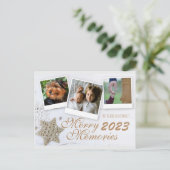 Weihnachten Frohe Erinnerungen Rustikale Schneeflo (Stehend Vorderseite)