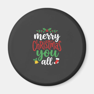 Weihnachten Frohe Euch Alle Feiertags-Typografie Magnet
