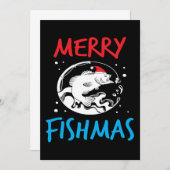 Weihnachten frohe Fishmas Fish Pun Funny Holiday Save The Date (Vorne/Hinten)