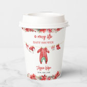 Weihnachten Frohe kleine Baby Dusche Geschlecht ne Pappbecher (Rückseite)