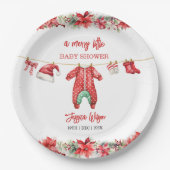 Weihnachten Frohe kleine Baby Dusche Geschlecht ne Pappteller (Vorderseite)