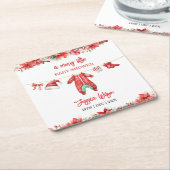 Weihnachten Frohe kleine Baby Dusche Geschlecht ne Rechteckiger Pappuntersetzer (angewinkelt)